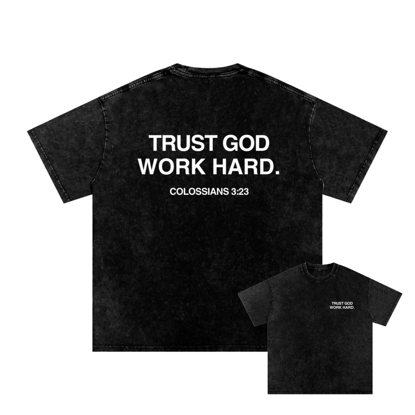 TRUST GOD WORK HARD TEE [BLACK]